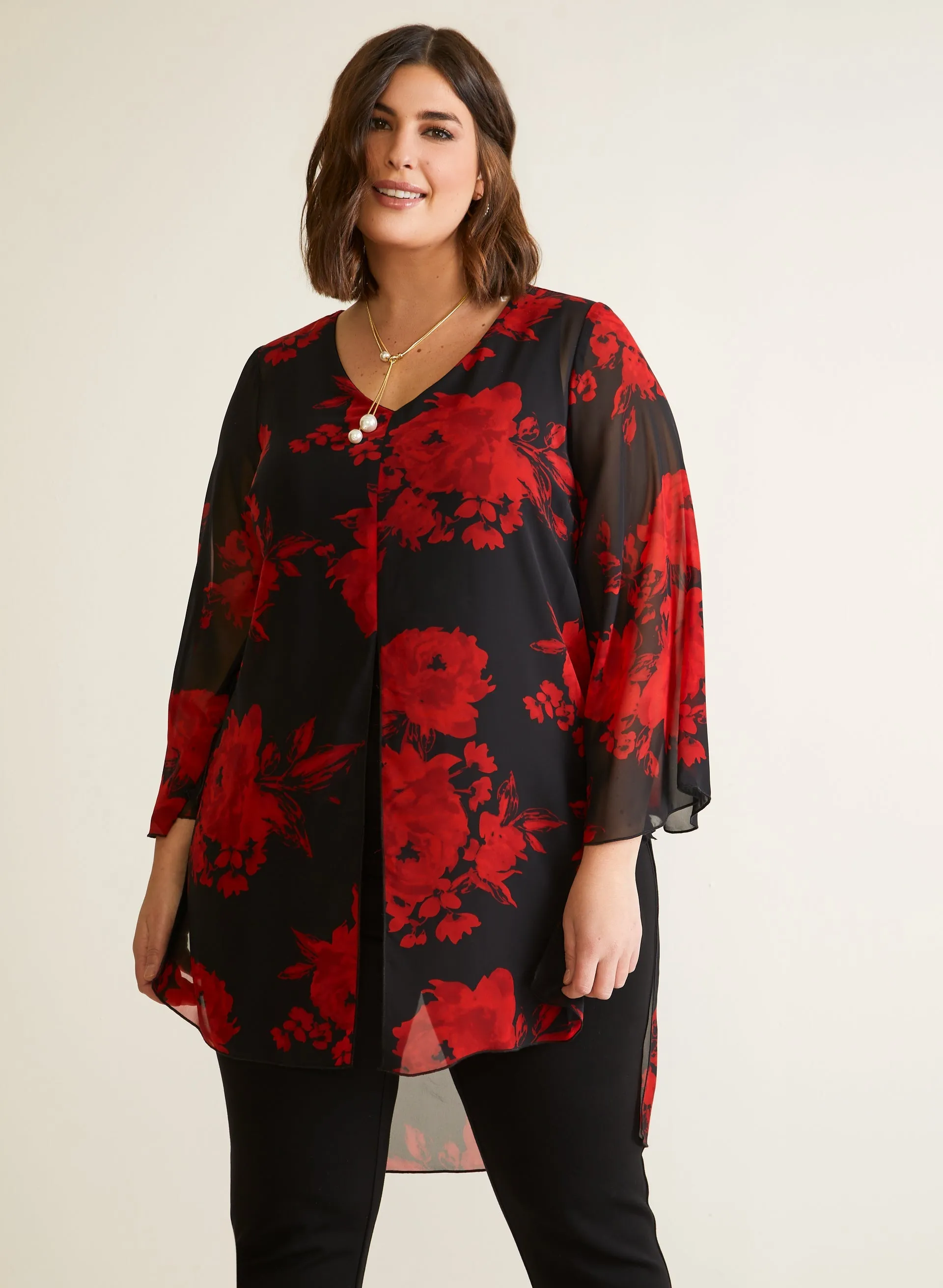 Laura Compli K - Floral Print Tunic Blouse Laura Compli K - Floral Print Tunic Blouse - Image 1