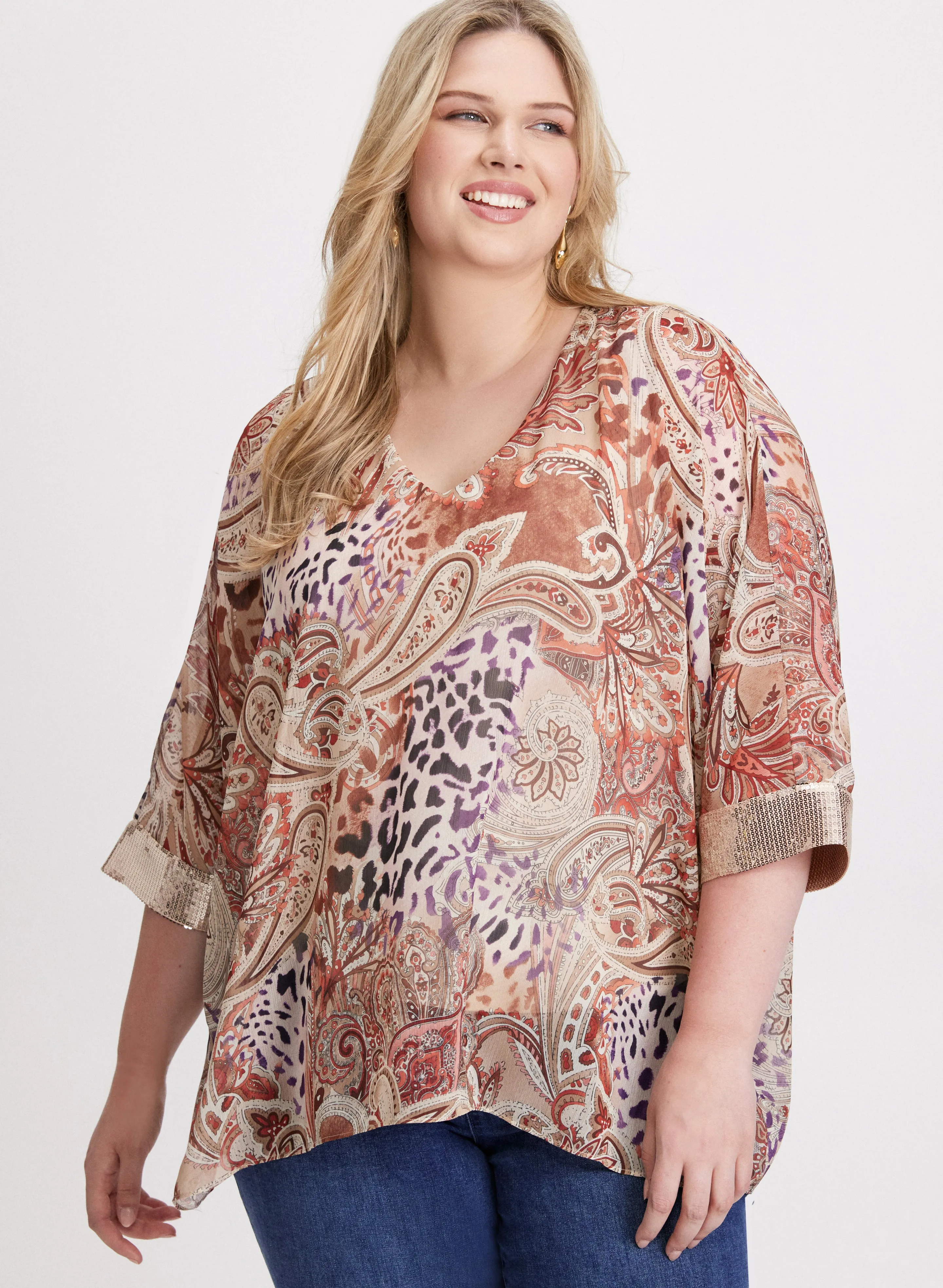Laura Paisley Print V-Neck Blouse Laura Paisley Print V-Neck Blouse - Image 1