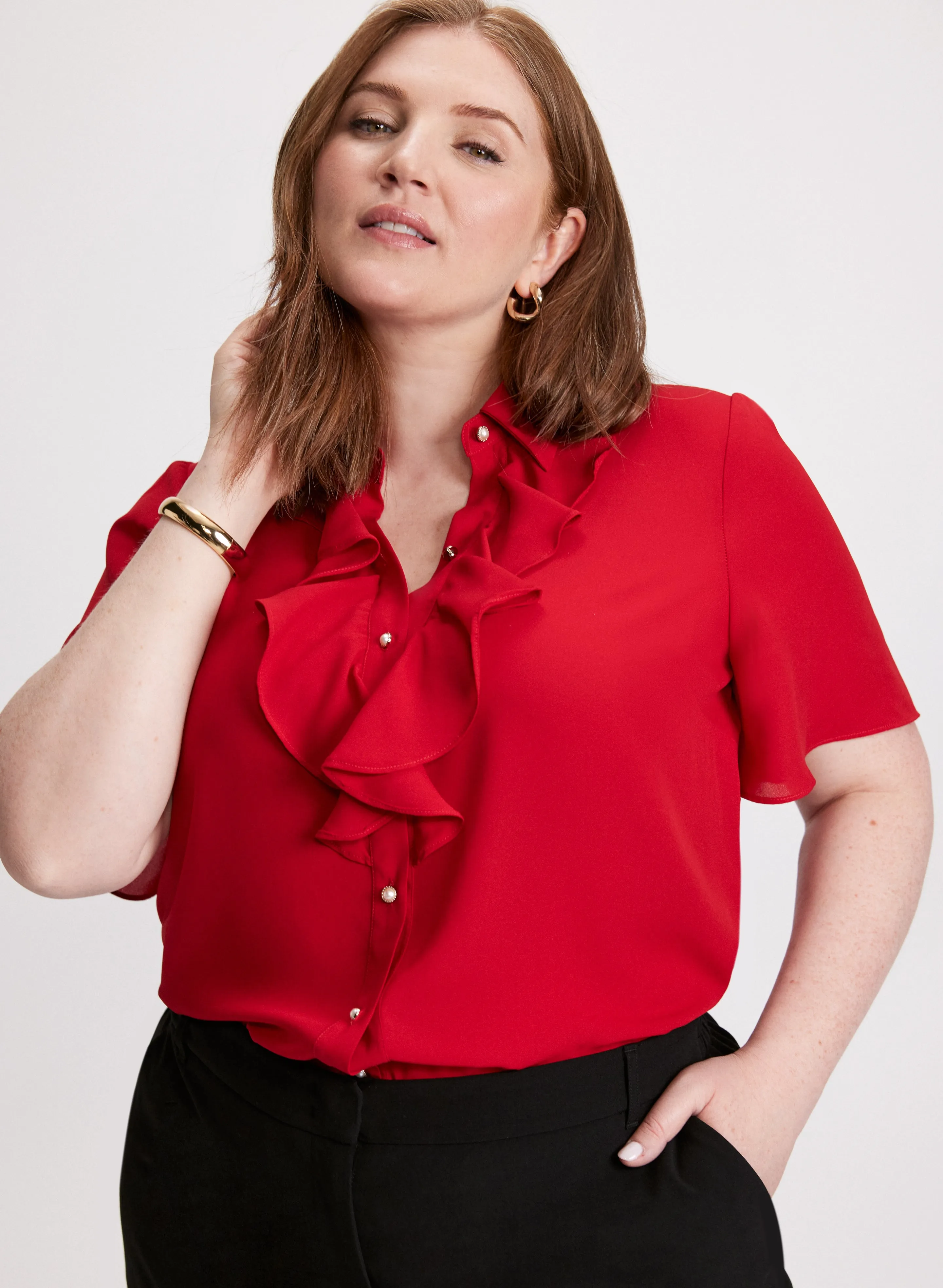 Laura Ruffled Short Sleeve Blouse Laura Ruffled Short Sleeve Blouse - Image 1