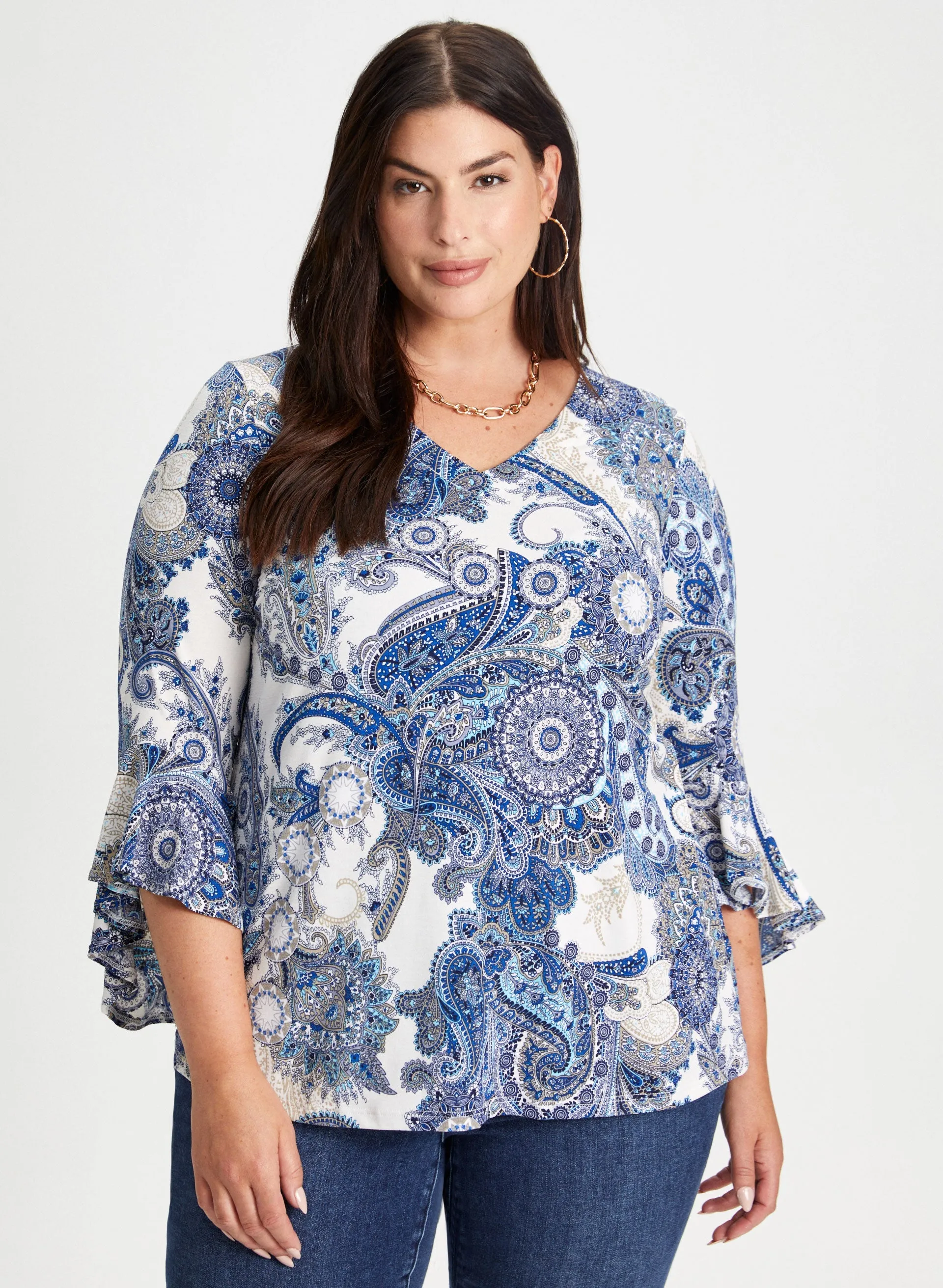 Laura Paisley Print Ruffle Sleeve Top Laura Paisley Print Ruffle Sleeve Top - Image 1