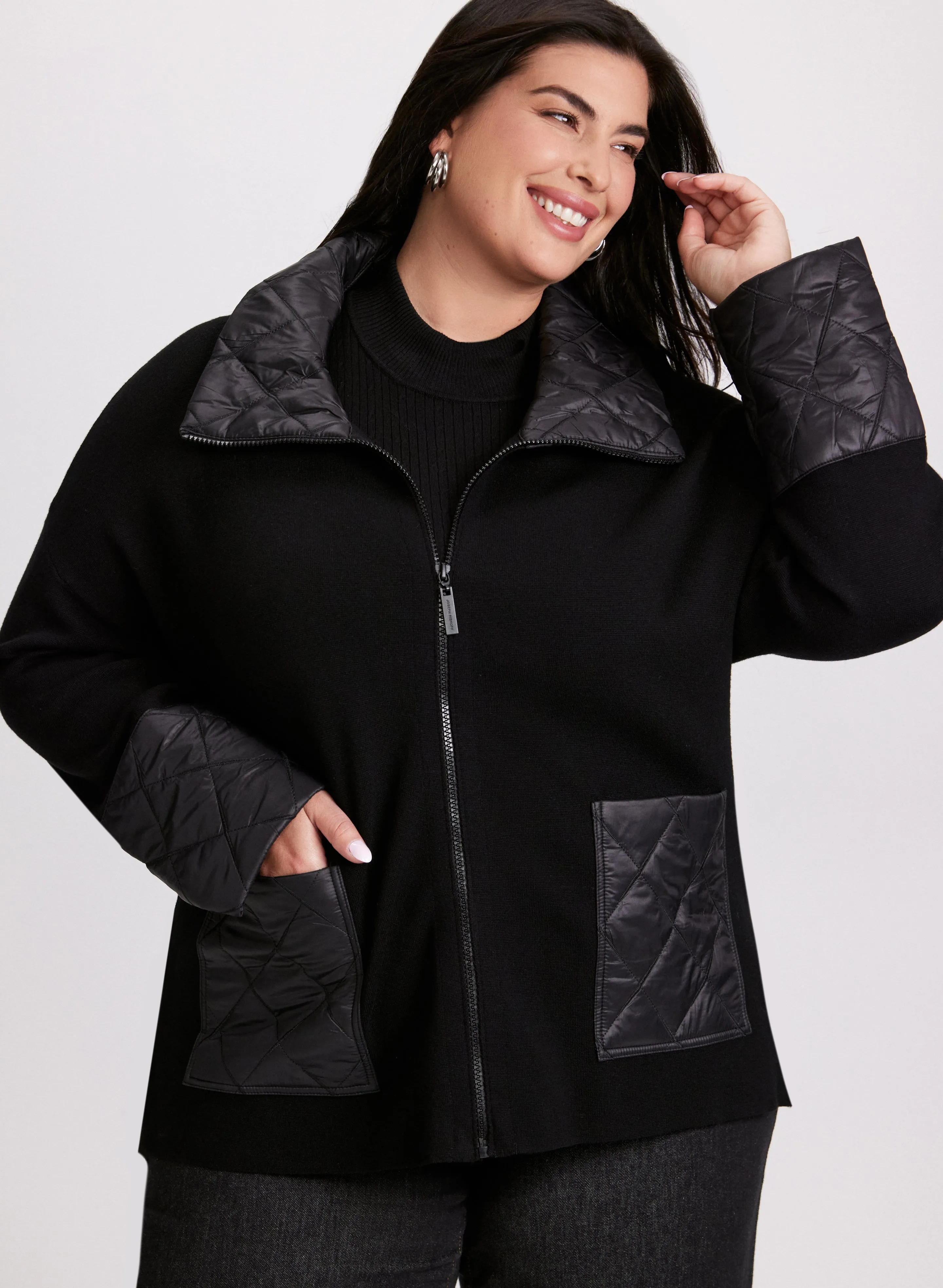 Laura Joseph Ribkoff - Quilt Detail Cardigan Laura Joseph Ribkoff - Quilt Detail Cardigan - Image 1