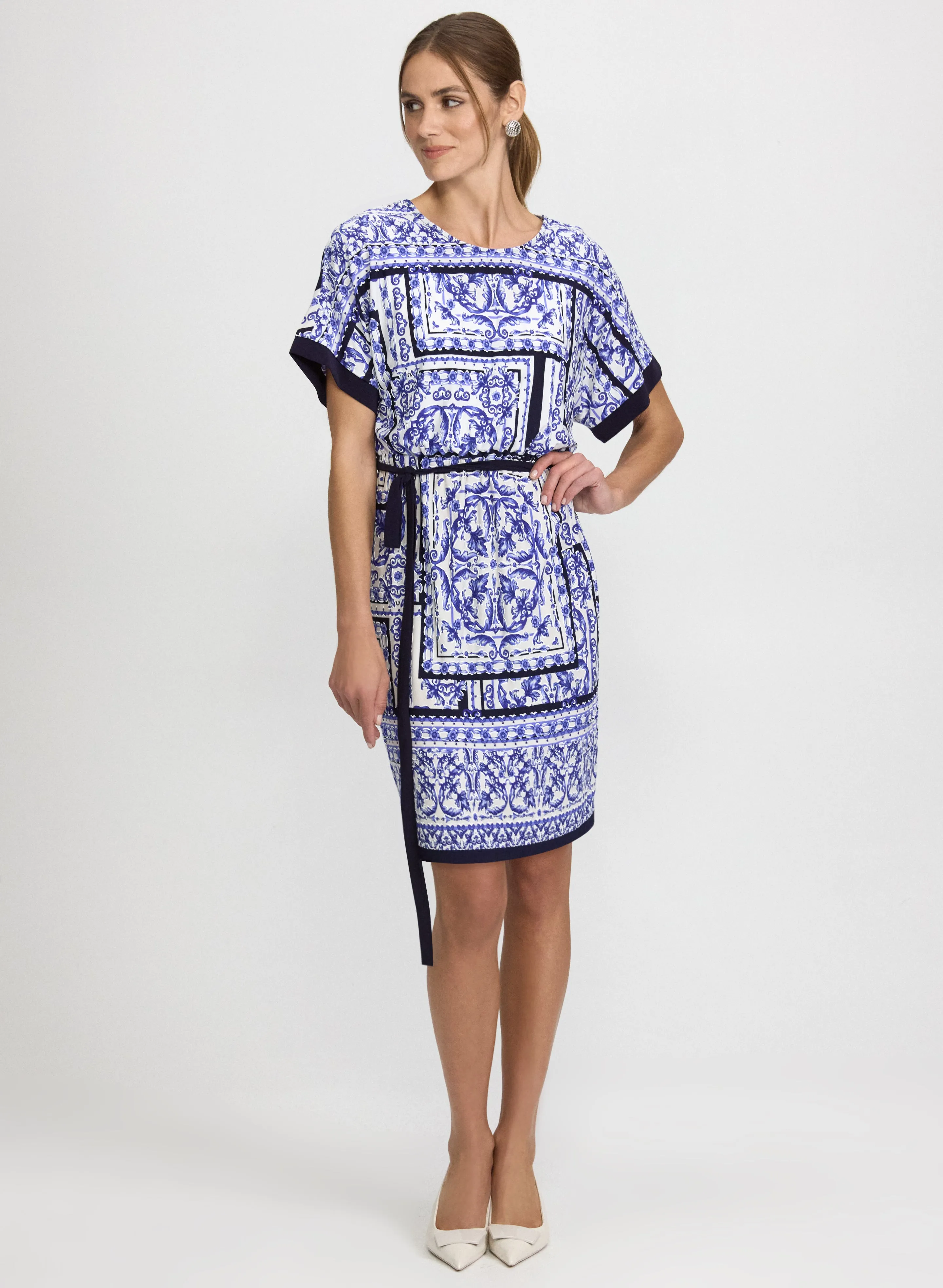 Laura Printed Belt Dress Laura Printed Belt Dress - Image 1