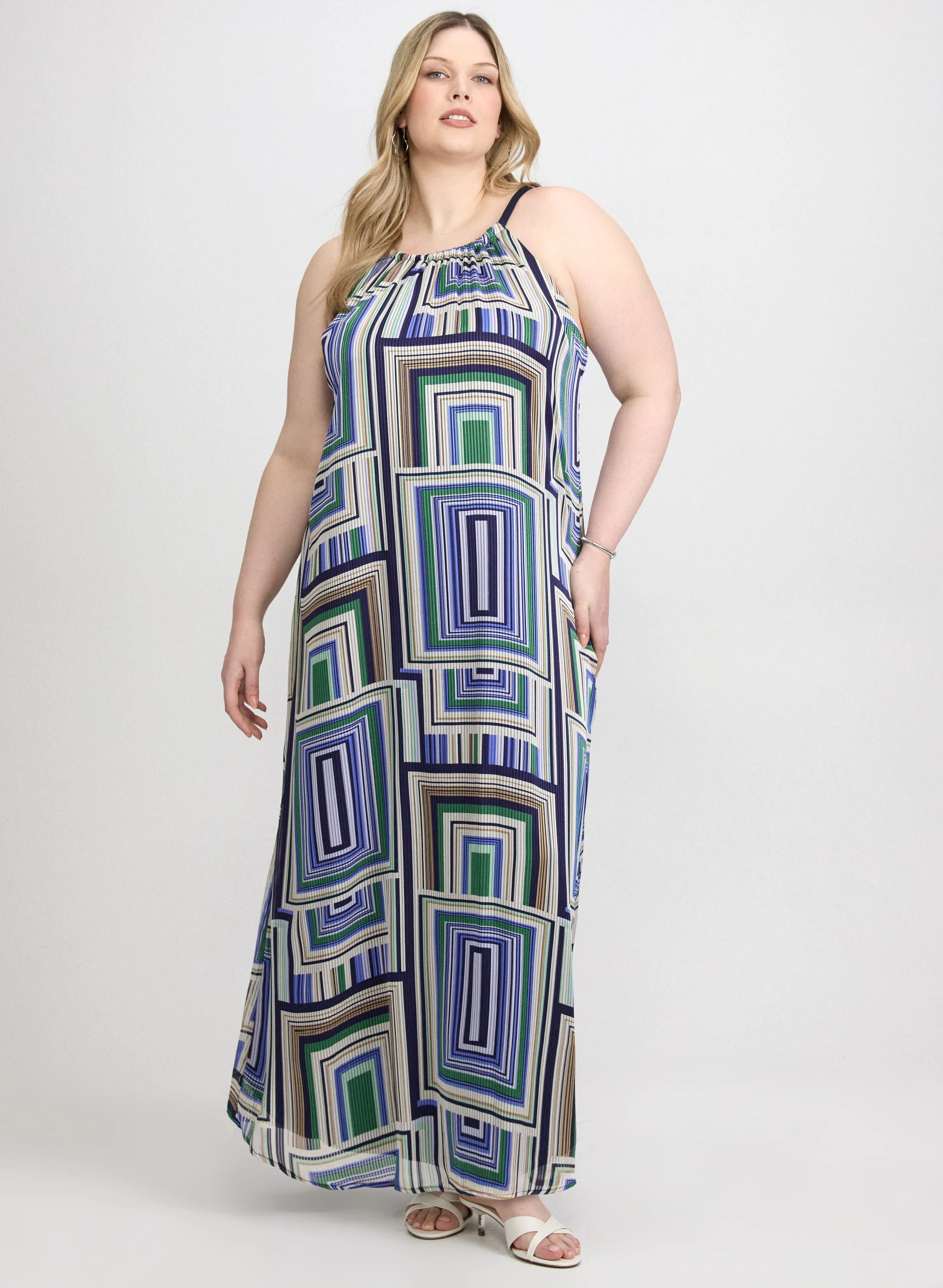 Laura Geometric Halter Neck Dress Laura Geometric Halter Neck Dress - Image 1