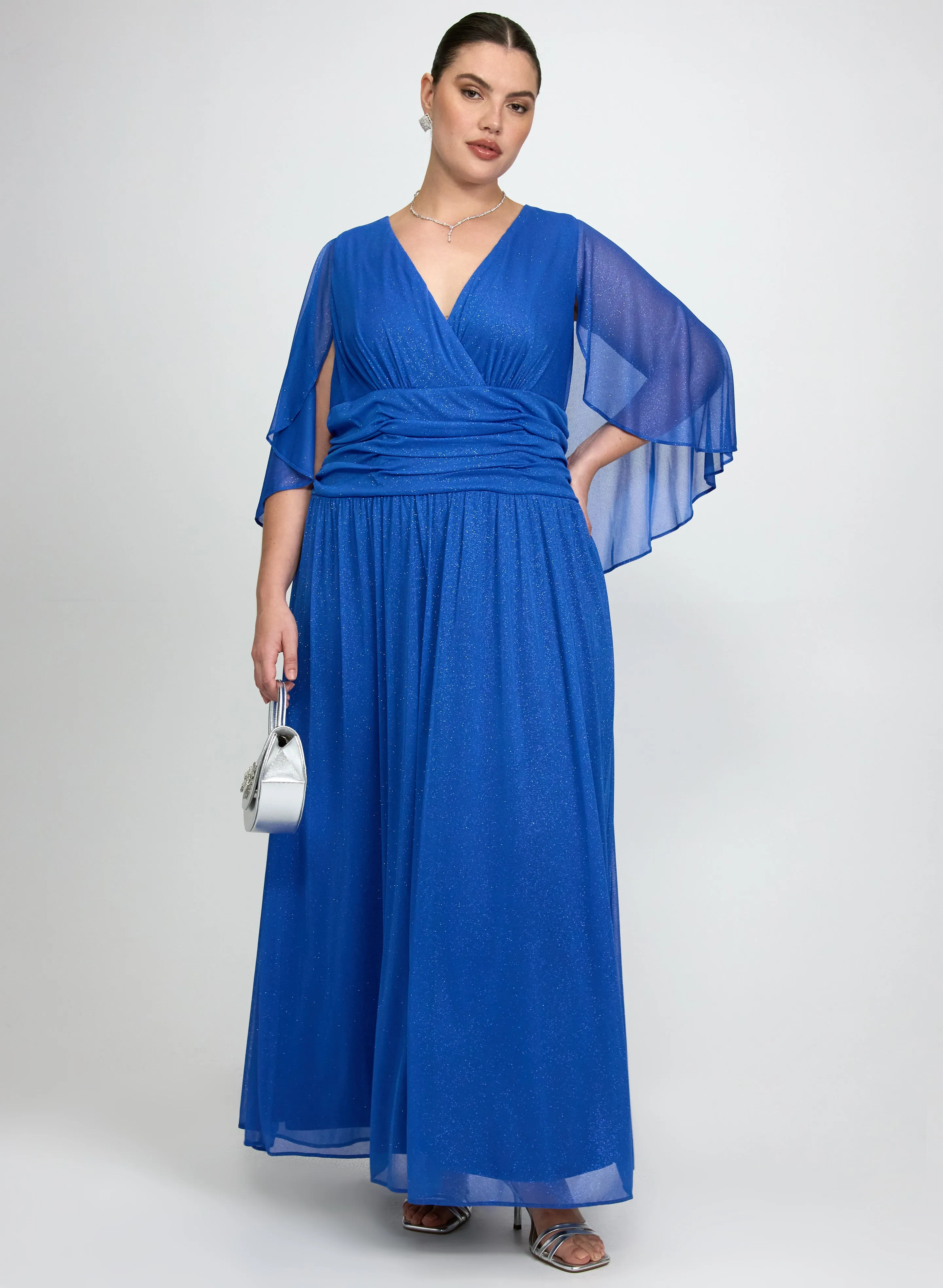 Laura Glitter Mesh Capelet Dress Laura Glitter Mesh Capelet Dress - Image 1