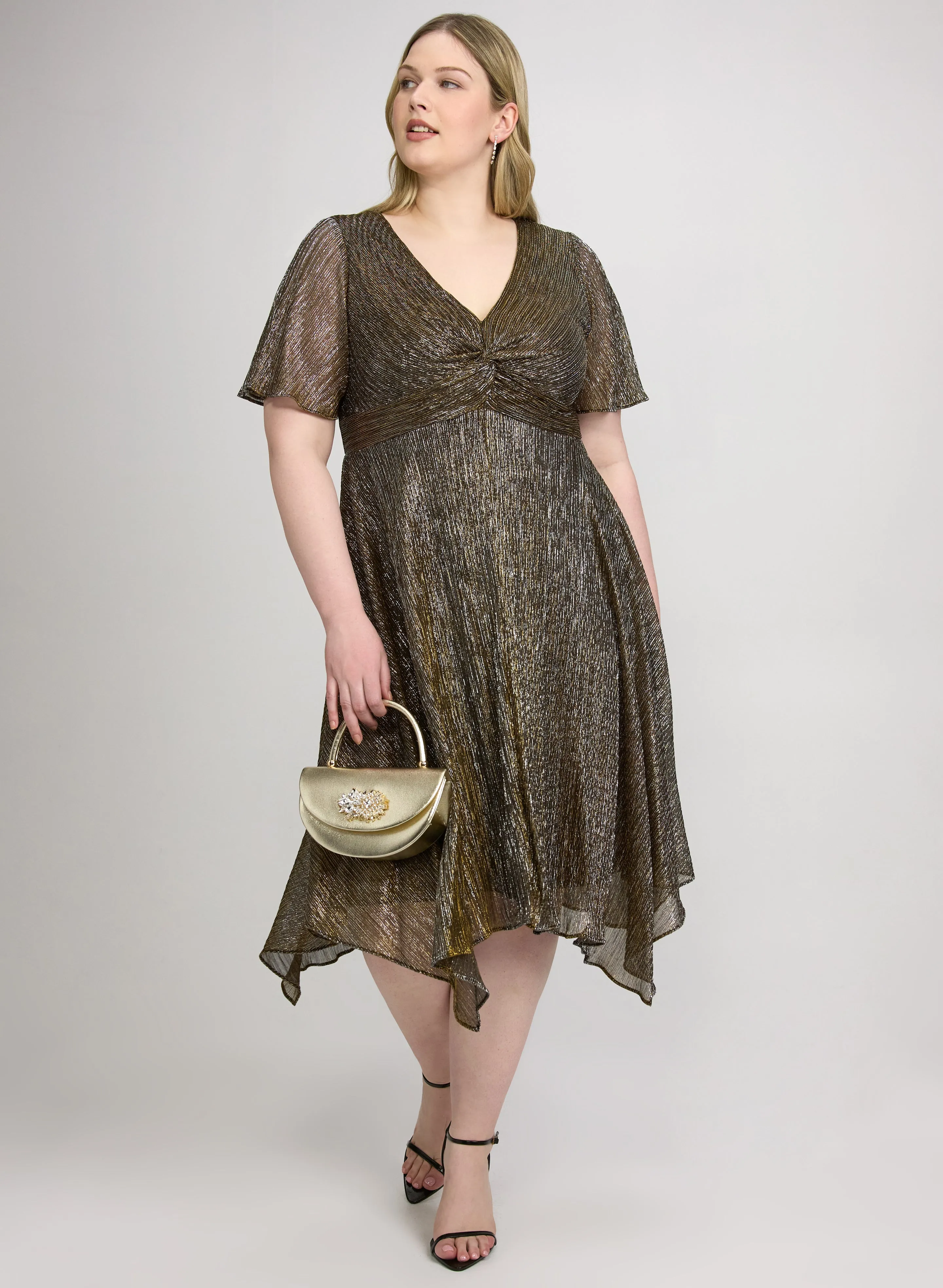 Laura Metallic V-Neck Dress Laura Metallic V-Neck Dress - Image 1