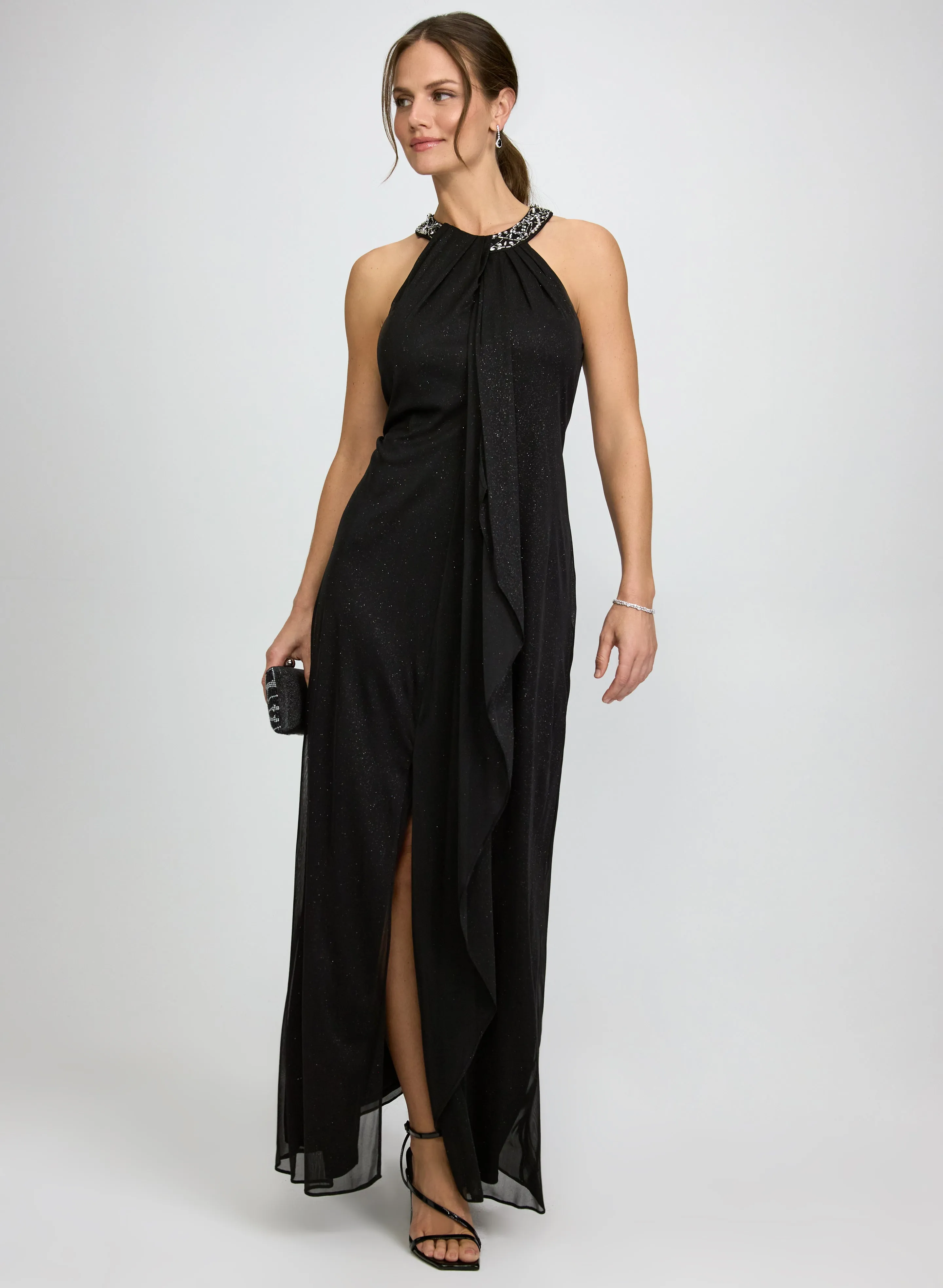 Laura Glitter Halter Neck Dress Laura Glitter Halter Neck Dress - Image 1