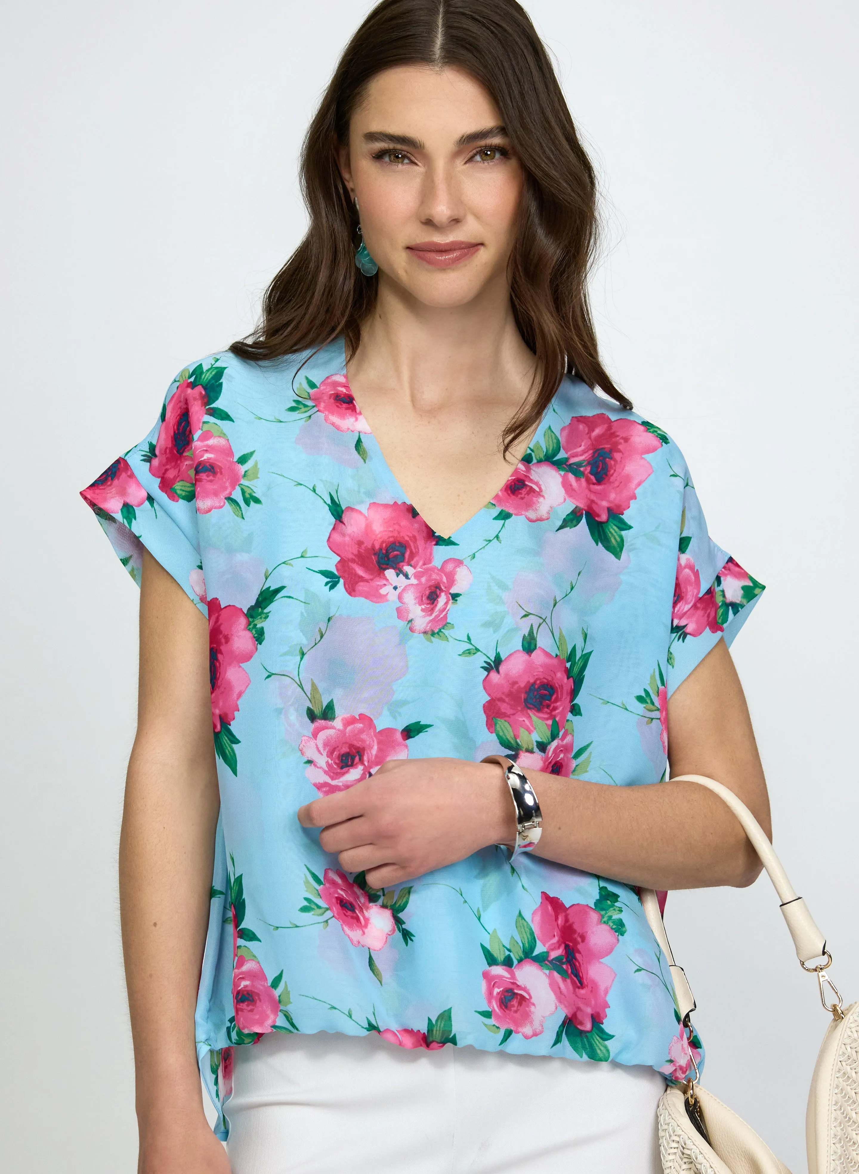 Laura Rose Print Chiffon Blouse Laura Rose Print Chiffon Blouse - Image 1