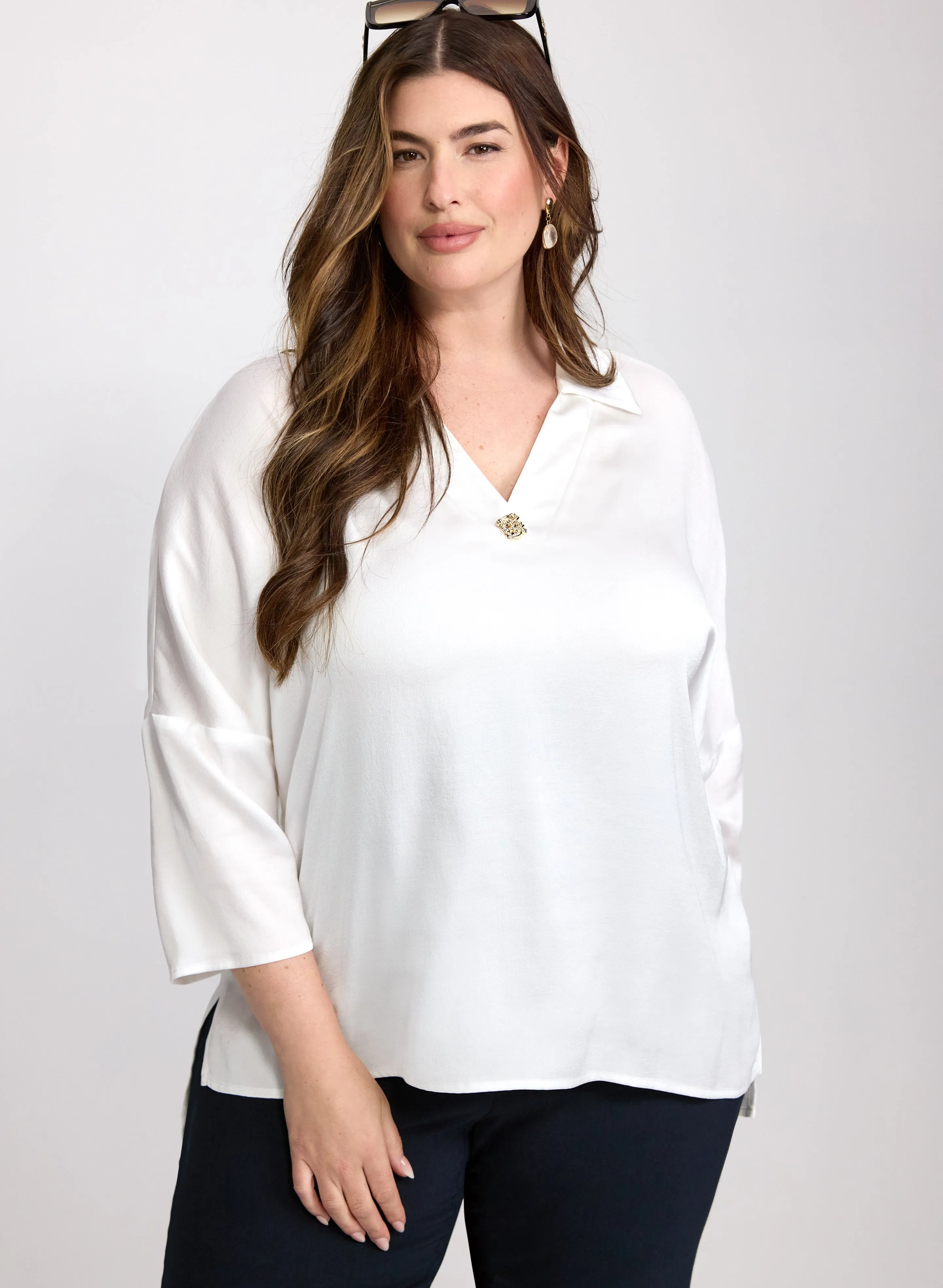 Laura Joseph Ribkoff - Shirt Collar Blouse Laura Joseph Ribkoff - Shirt Collar Blouse - Image 1