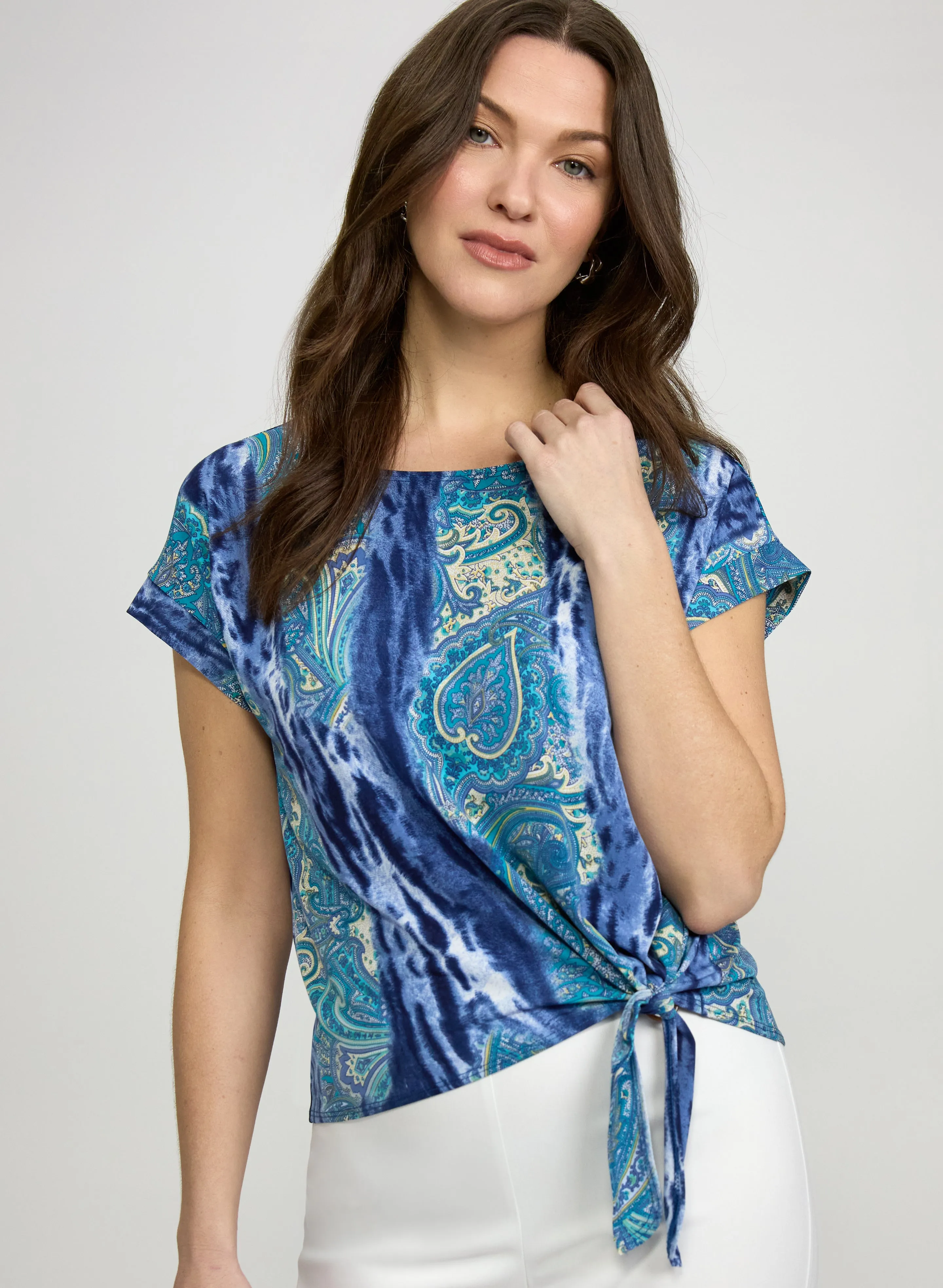 Laura Paisley Tied-Hem Top Laura Paisley Tied-Hem Top - Image 1
