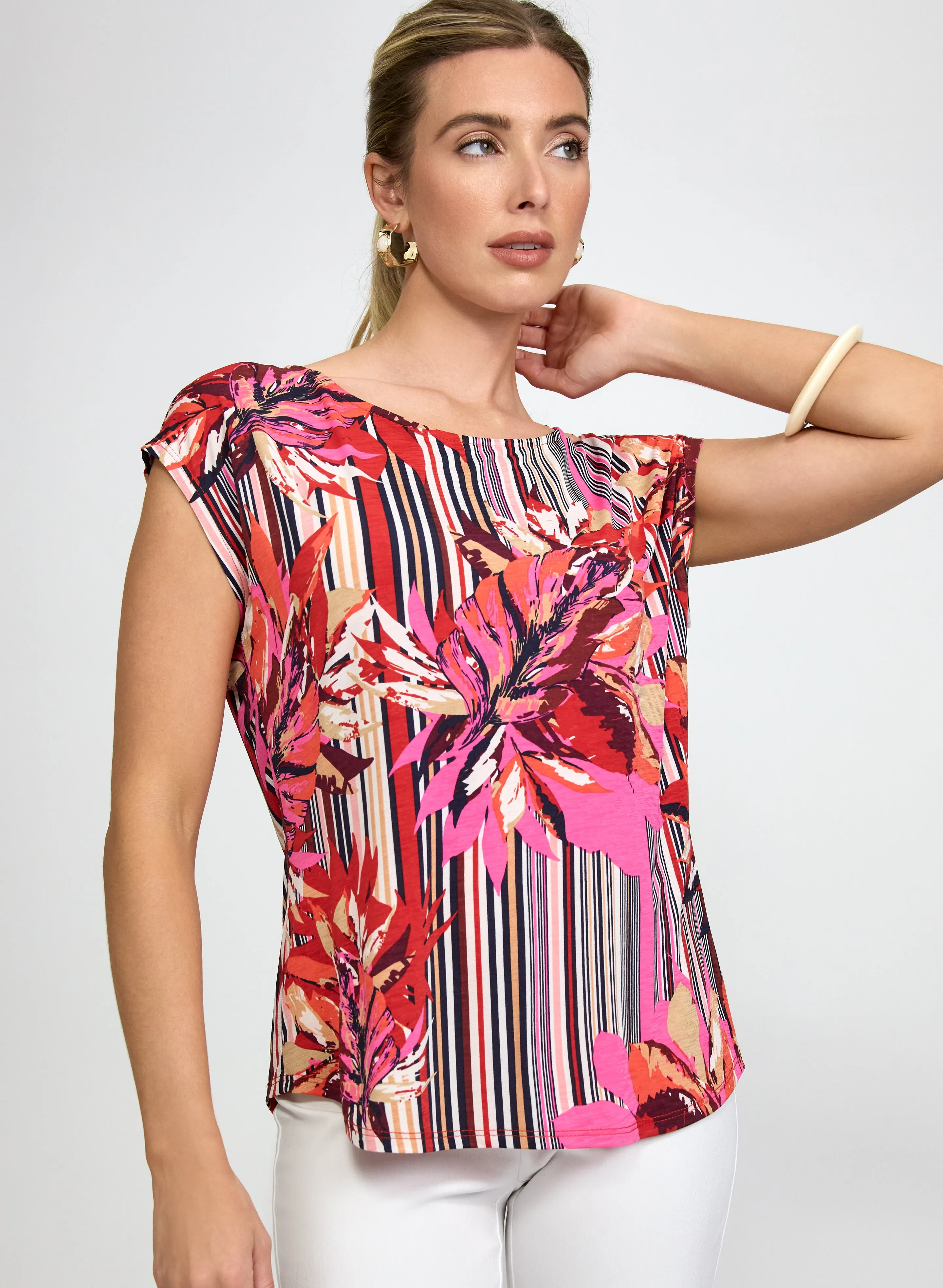 Laura Striped Floral Top Laura Striped Floral Top - Image 1