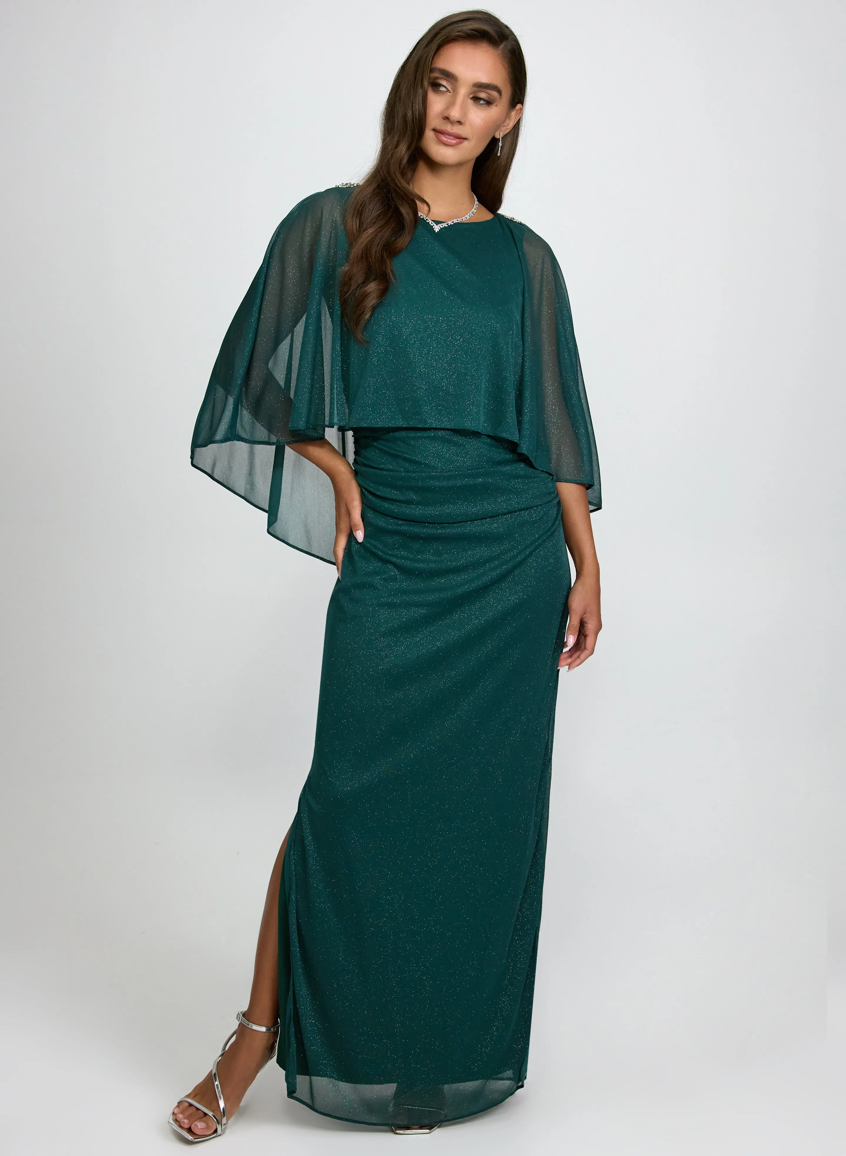 Laura Metallic Capelet Dress Laura Metallic Capelet Dress - Image 1