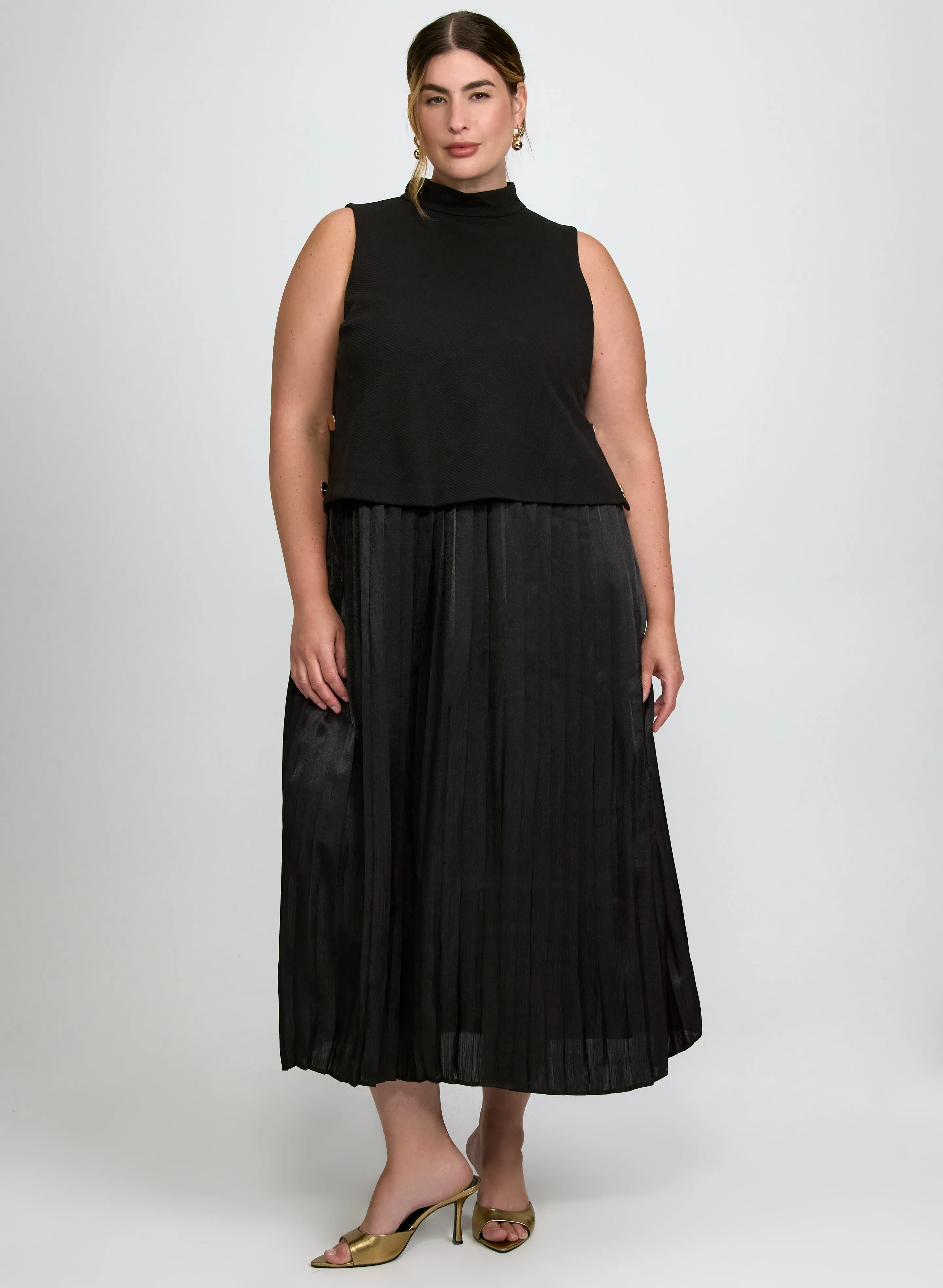 Laura Ribbed Top & Pleated Bottom Dress Laura Ribbed Top & Pleated Bottom Dress - Image 1