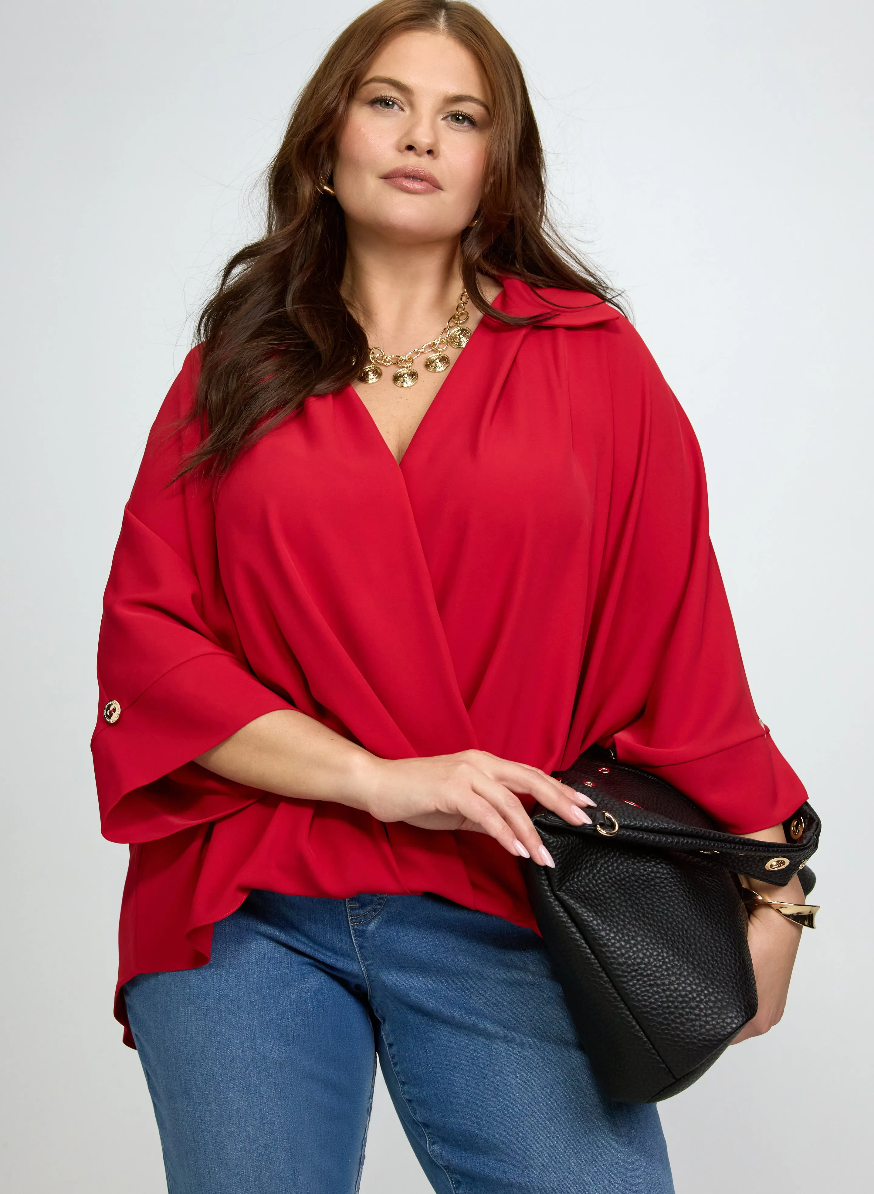 Laura Joseph Ribkoff - Wrap Shirt Collar Blouse Laura Joseph Ribkoff - Wrap Shirt Collar Blouse - Image 1