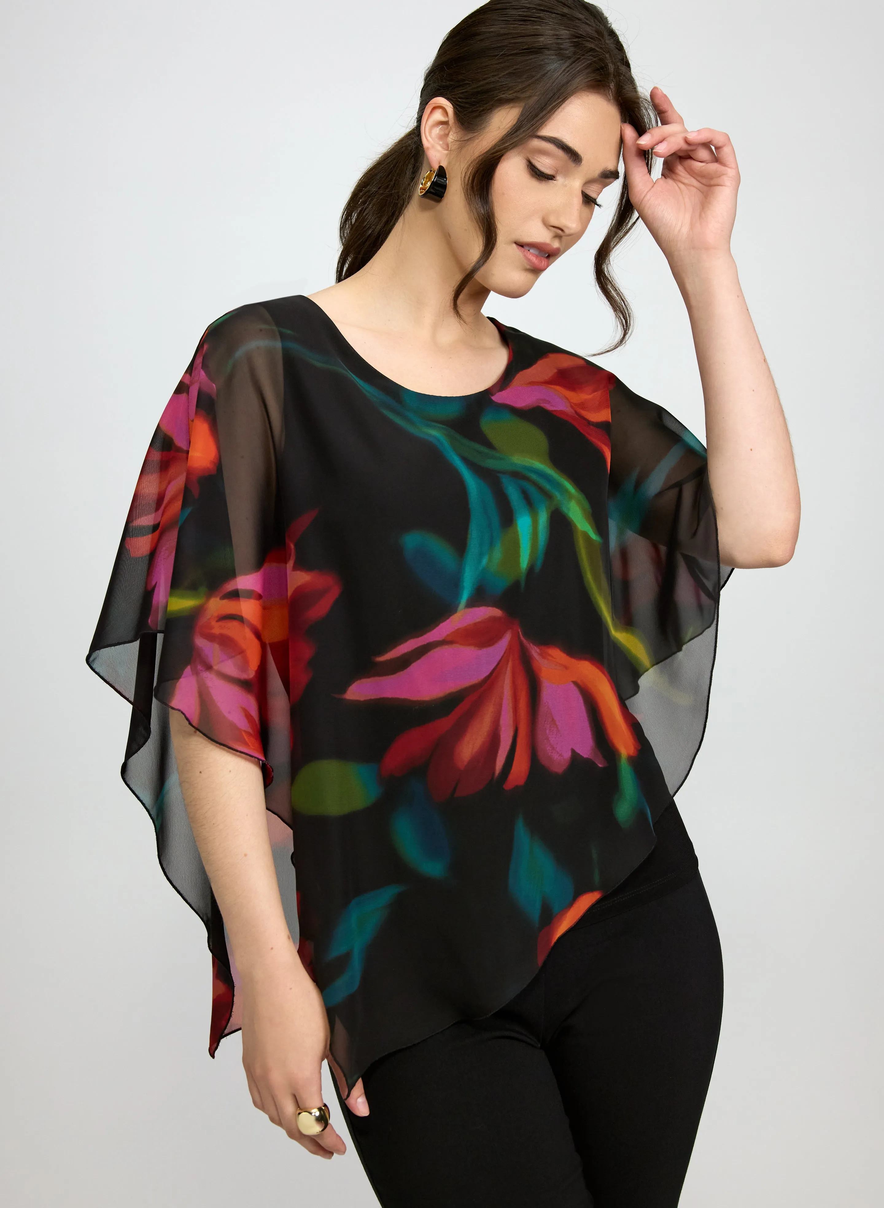 Laura Floral Poncho-Style Blouse Laura Floral Poncho-Style Blouse - Image 1
