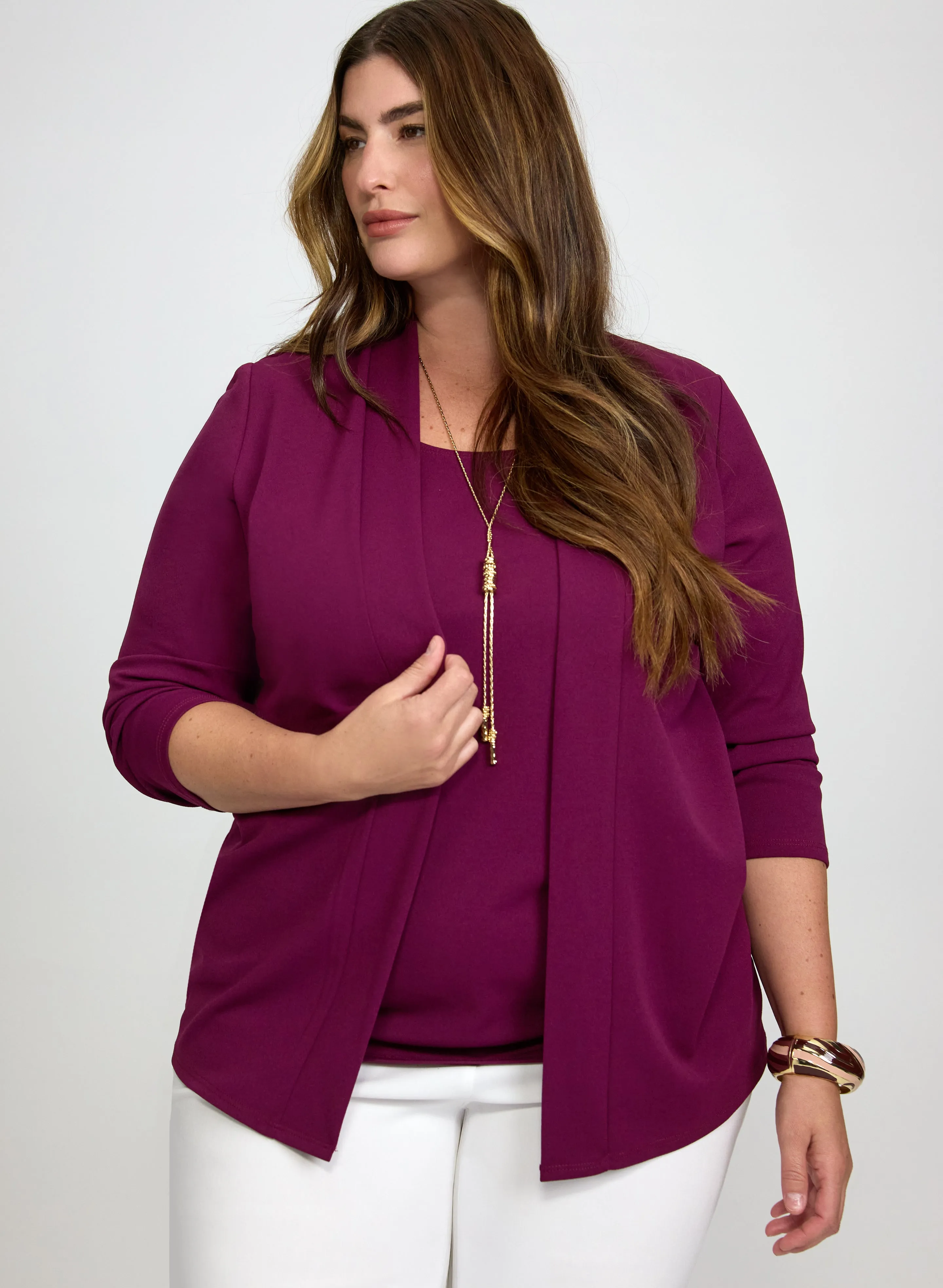 Laura Long Sleeve Crepe Illusion Top Laura Long Sleeve Crepe Illusion Top - Image 1