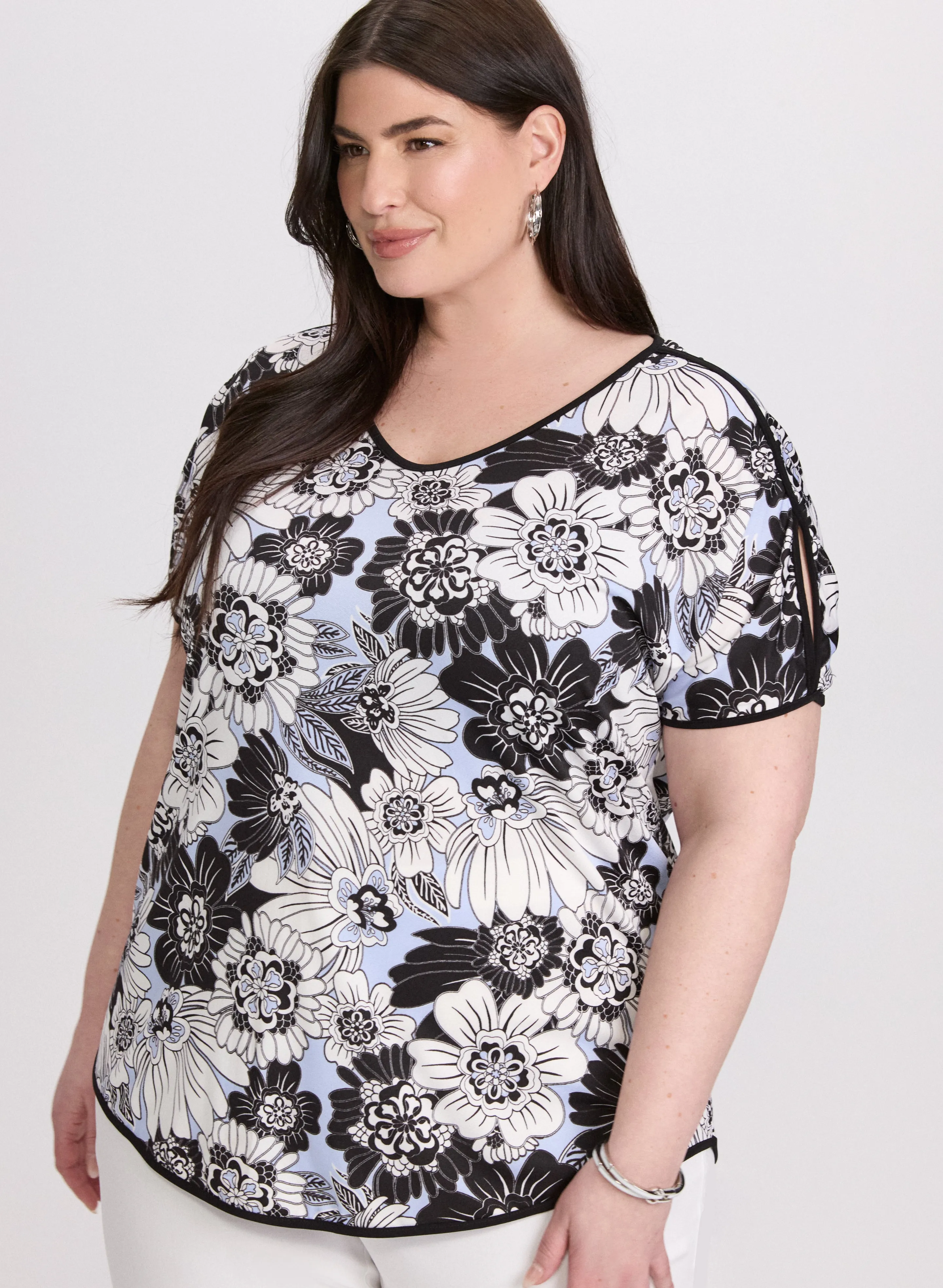Laura Floral Split Sleeve Top Laura Floral Split Sleeve Top - Image 1