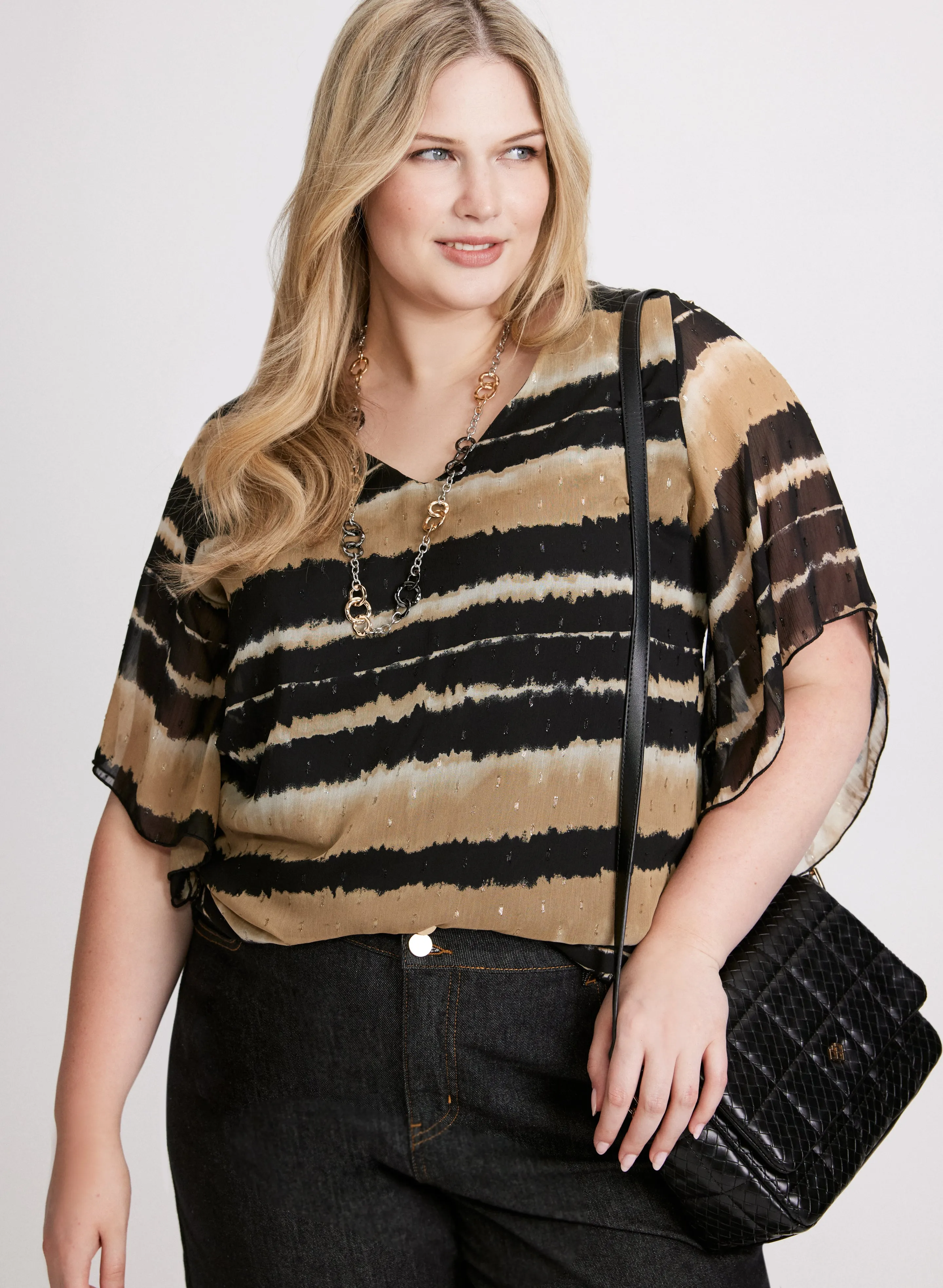 Laura Stripe Print Chiffon Top Laura Stripe Print Chiffon Top - Image 1
